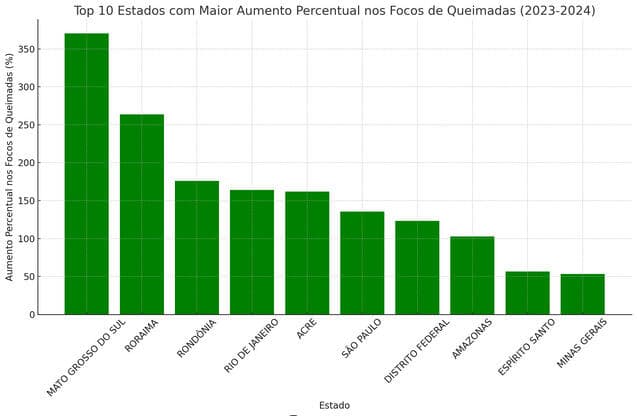 Imagem da notícia Aumento de focos de queimadas no primeiro semestre de 2024