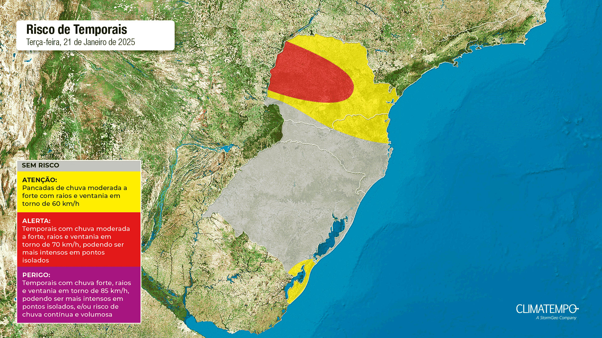 Imagem da notícia Chuva perde força no RS, mas segue forte no Paraná e SC