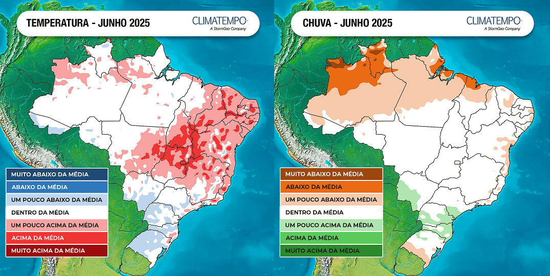 Imagem da notícia Previsão para junho de 2025 no Brasil