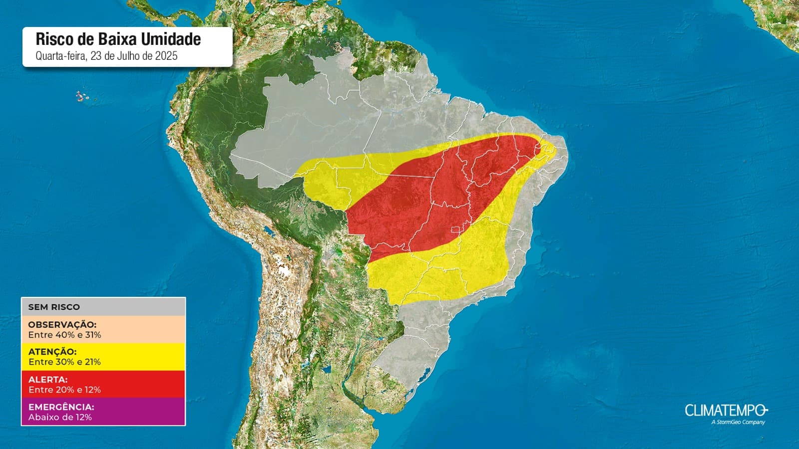Imagem da notícia Cidades de MT, PI e TO enfrentam umidade abaixo dos 20%