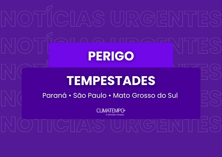 Imagem da notícia Alerta de tempestades no Paraná, São Paulo e Mato Grosso do Sul