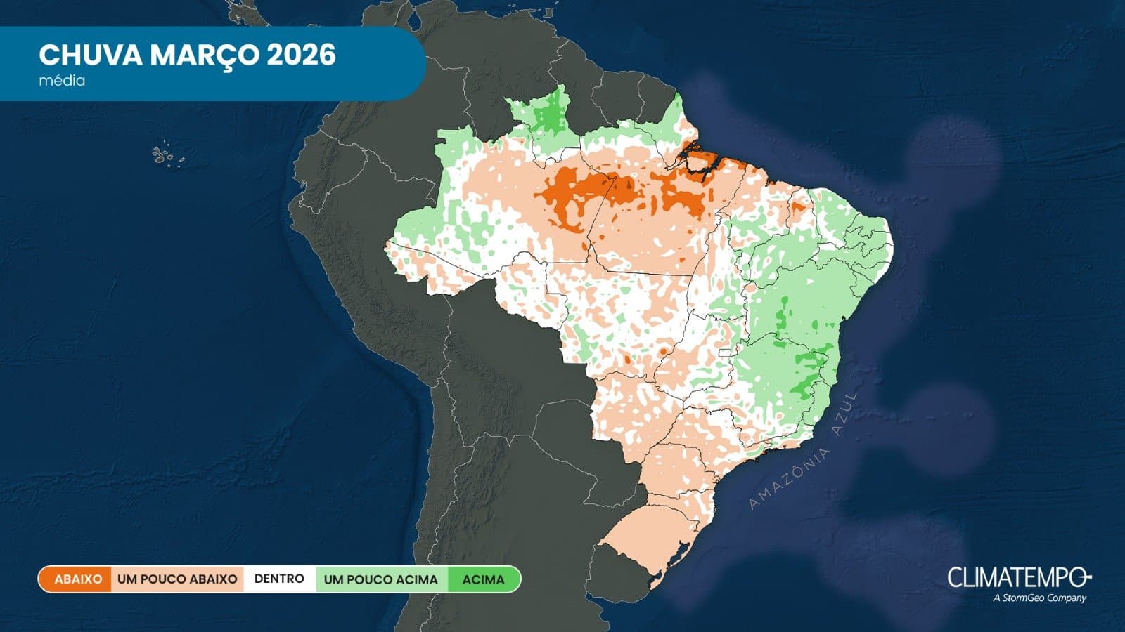 Imagem de destaque da notícia Clima em março de 2026: previsão para todo o Brasil