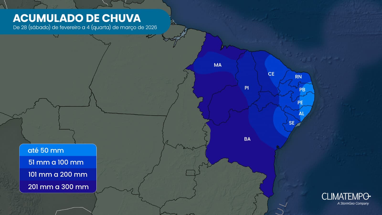 Imagem de destaque da notícia Nordeste em alerta para chuva muito volumosa