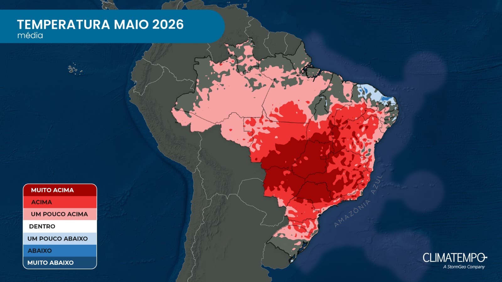 Imagem de destaque da notícia Previsão do clima no Brasil em maio de 2026
