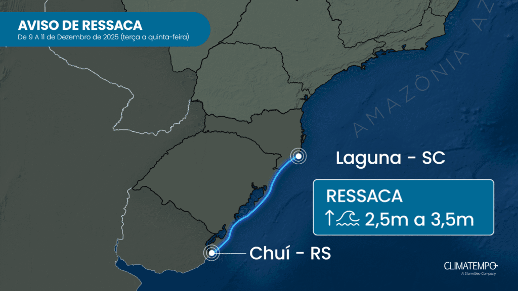 Ondas de até 3.5 metros entre Chuí/RS e Laguna/SC Ondas de até 3.5 metros entre Chuí/RS e Laguna/SC