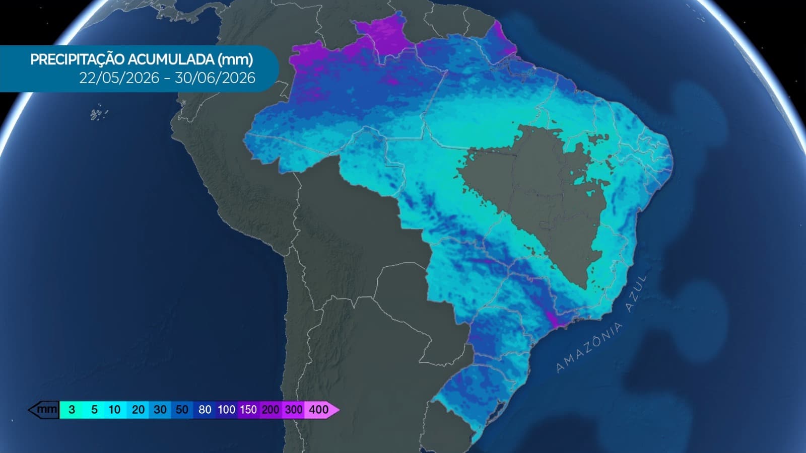 Imagem de destaque da notícia Mais chuva para o Sudeste e para o Centro-Oeste do Brasil Imagem de destaque da notícia Mais chuva para o Sudeste e para o Centro-Oeste do Brasil
