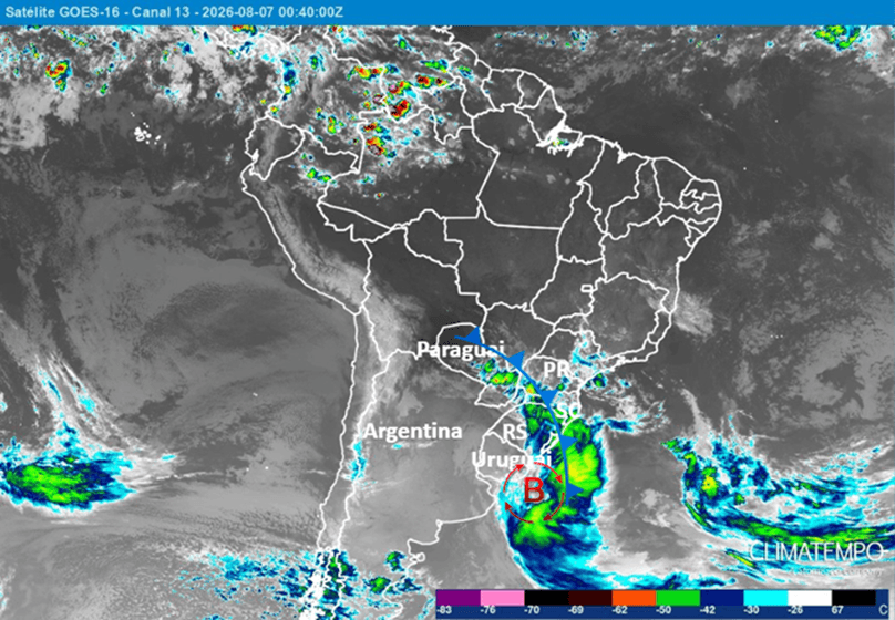 Imagem da notícia Formação de ciclone extratropical provoca tornado e ventos acima de 100 km/h no RS Imagem da notícia Formação de ciclone extratropical provoca tornado e ventos acima de 100 km/h no RS