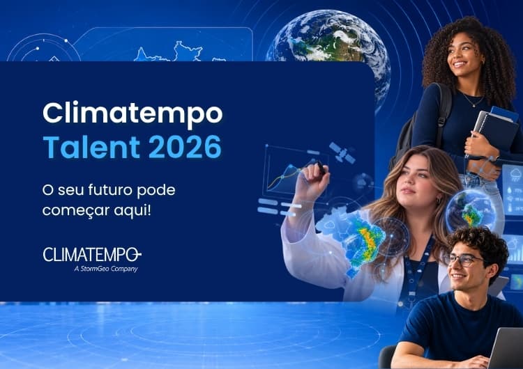 Imagem da notícia Climatempo Talent 2026 aproxima estudantes de Meteorologia dos desafios reais da profissão Imagem da notícia Climatempo Talent 2026 aproxima estudantes de Meteorologia dos desafios reais da profissão