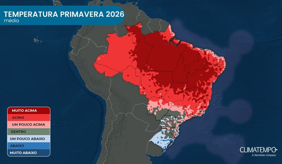 Imagem de destaque da notícia Primavera 2026: previsão do clima em todas as regiões do Brasil Imagem de destaque da notícia Primavera 2026: previsão do clima em todas as regiões do Brasil