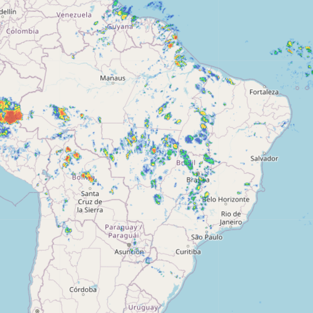 Mapa de radar de chuva
